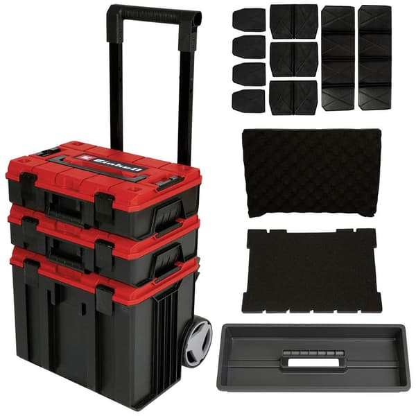 Einhell E-Case Tower 4540015 Transportväska Plast Svart, Röd (L x B x H) 430 x 400 x 675 mm