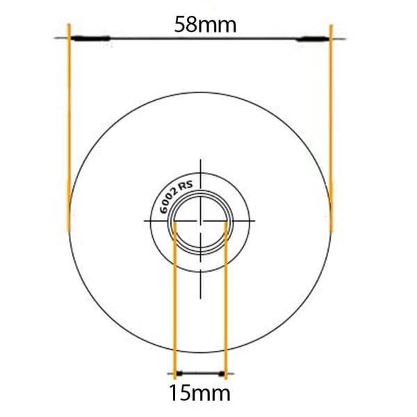 60 mm fyrkantigt spårhjul med 1 kullager