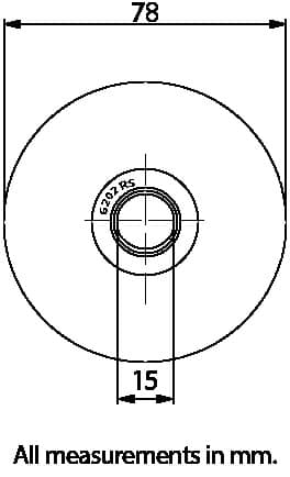 80 mm hjul med runde riller og 1 kugleleje