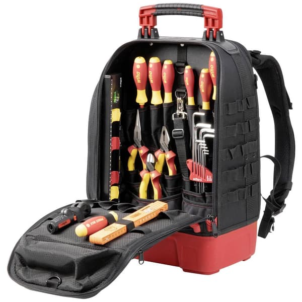 Wiha 45528 Elektriker Verktygsryggsäck bestyckad 27 delar (L x B x H) 385 x 260 x 530 mm