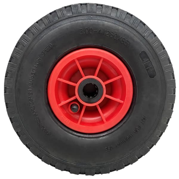 300x4 pneumatiske hjul 260x85 mm plastfælg 20 mm rulleleje 150 kg (sæt med 3)