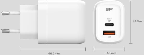 SILICON POWER Boost Charger QM25 30W USB Type-A USB Type-C White Valkoinen