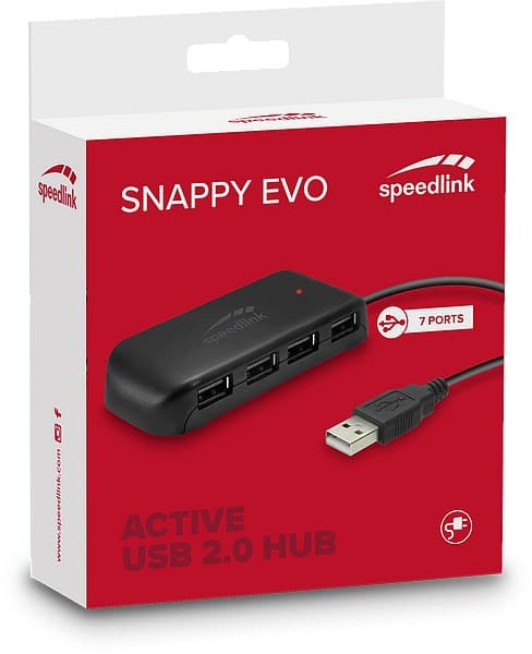 Speedlink USB hub Snappy Evo USB 2.0 7-port (SL-140005-BK)