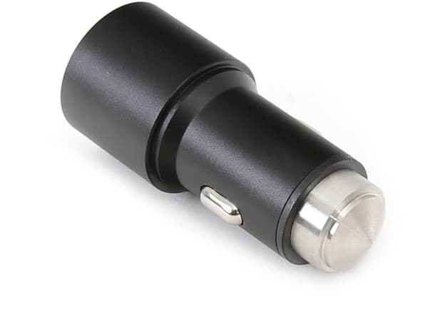 Omega car charger 2xUSB 2100mA Metal, black (43342)