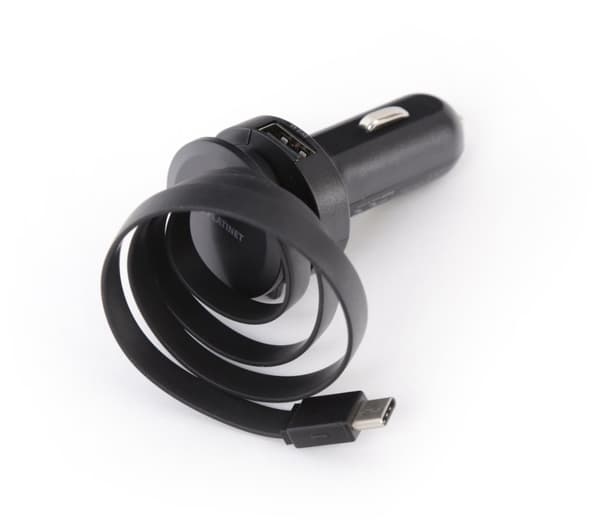 Platinet car charger 1xUSB 2,4A + USB-C cable (44652)