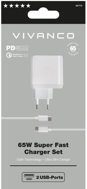 Vivanco charger USB-C - USB-A 65W 1m (62773)