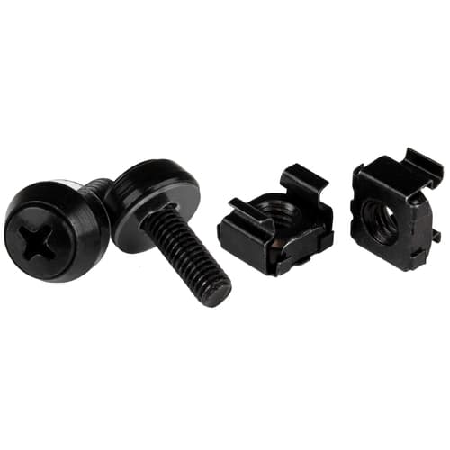 10-32 RACK SCREWS AND NUTS/- 50 PACK - BLACK