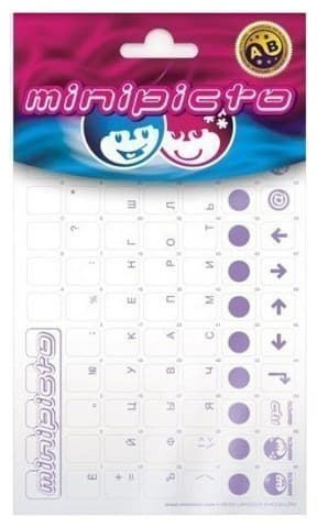 Minipicto keyboard sticker RUS KB-UNICLR-RU-VLT, transparent/violet