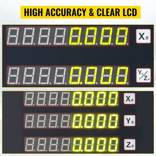 Digitalt aflæsningsdisplay, LCD, Lineær skala encoder, 3 Axis dro