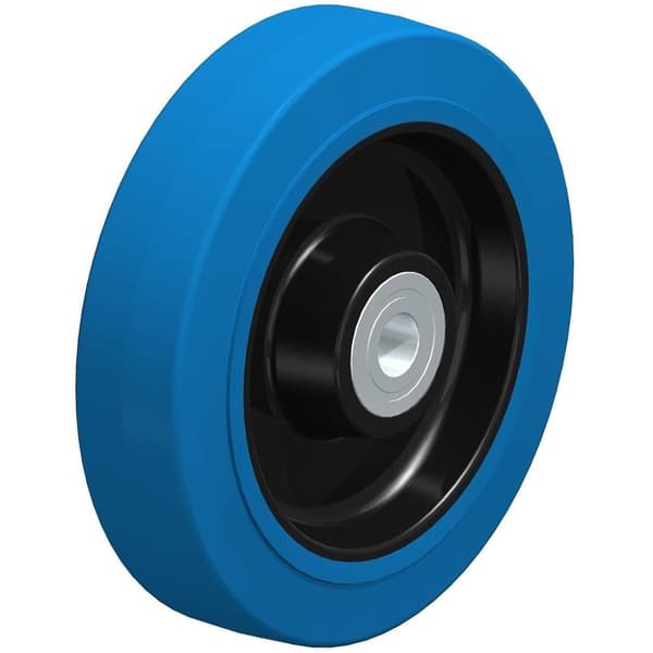 200mm wheel with blue elastic rubber on nylon centre