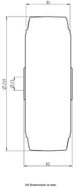 Pikkukuva 2 / 5: 250mm pyörä mustalla elastisella kumilla hitsatun teräskeskiön päällä