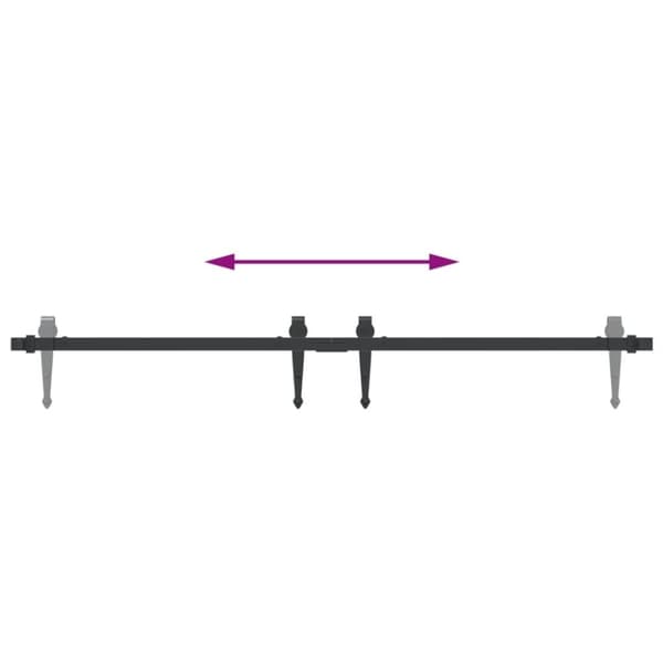 vidaXL Mini skyvedørsett for skap svart 122 cm karbonstål