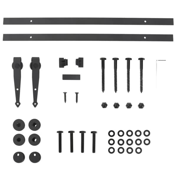 vidaXL Mini skyvedørsett for skap svart 122 cm karbonstål