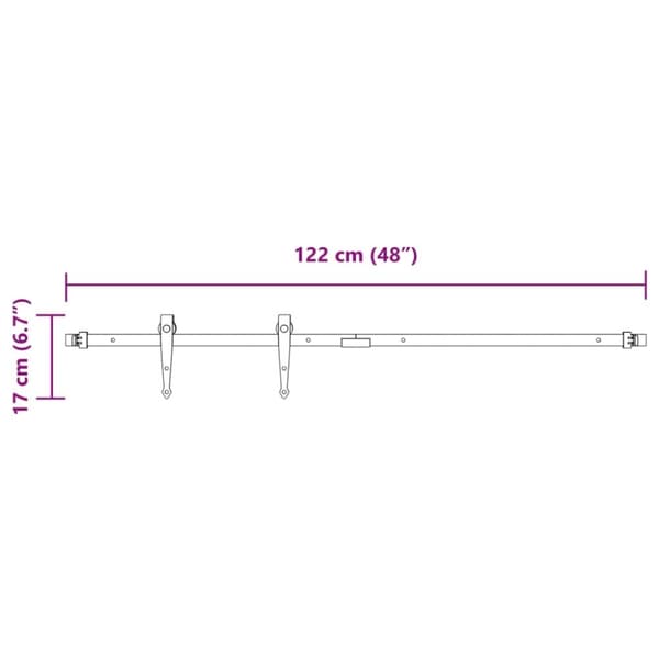vidaXL Mini skyvedørsett for skap svart 122 cm karbonstål