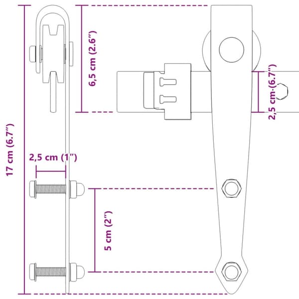 vidaXL Mini skyvedørsett for skap svart 122 cm karbonstål