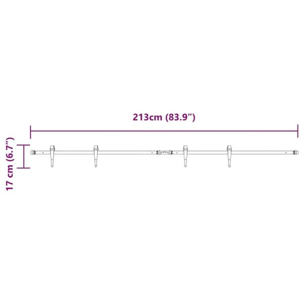 vidaXL Skyvedørsett for skap 213 cm karbonstål