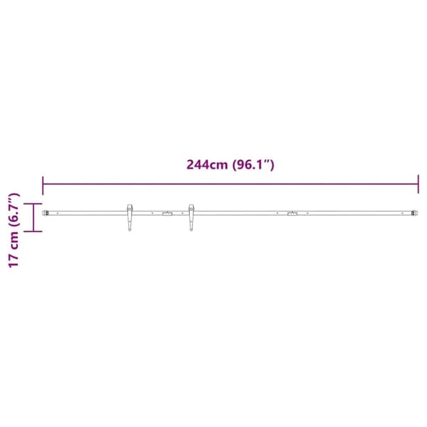 vidaXL skydelågesæt til skabe kulstofstål 244 cm