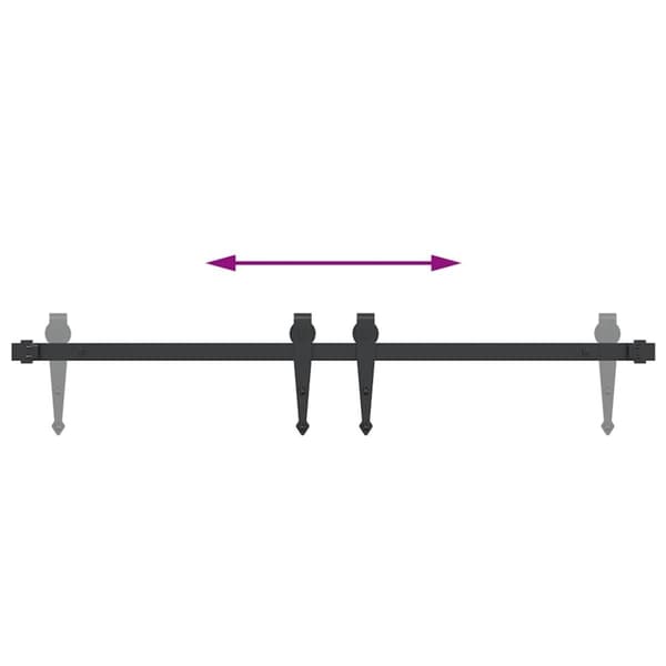 vidaXL Skyvedørsett for skap 91 cm karbonstål