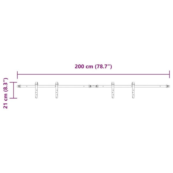 vidaXL Liukukaapin ovisarja 200 cm hiiliteräs