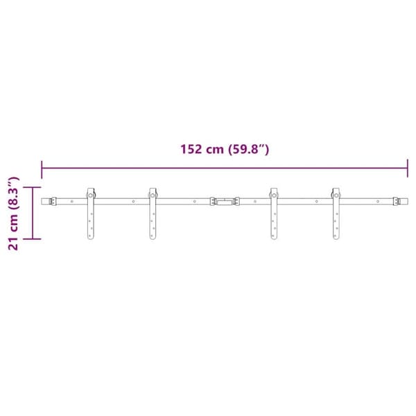 vidaXL skydelågesæt til skabe kulstofstål 152 cm