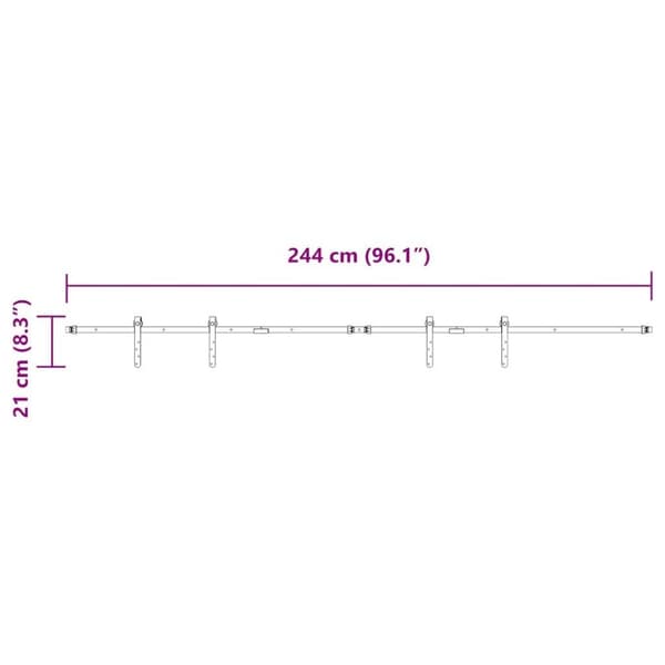 vidaXL Liukukaapin ovisarja 244 cm hiiliteräs