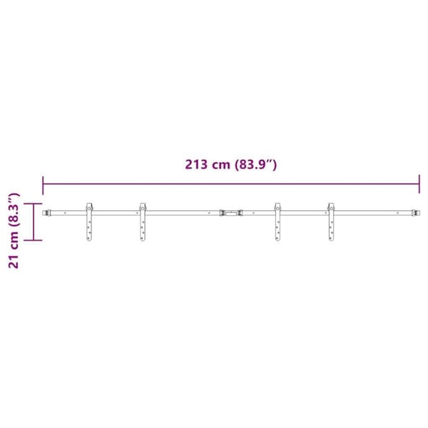 vidaXL Skyvedørsett for skap 213 cm karbonstål