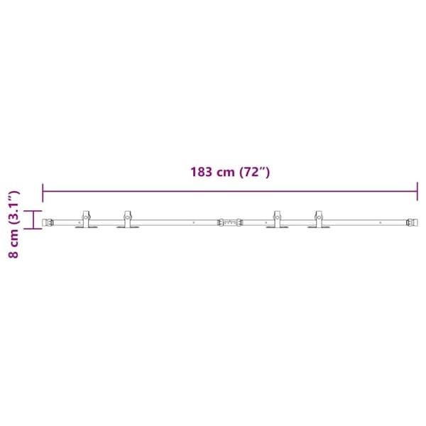 vidaXL Liukukaapin ovisarja 183 cm hiiliteräs