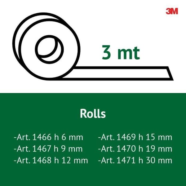 3M A.P.T. dubbelhäftande tejp 1500,- Rulle 19 mm x 3 mt
