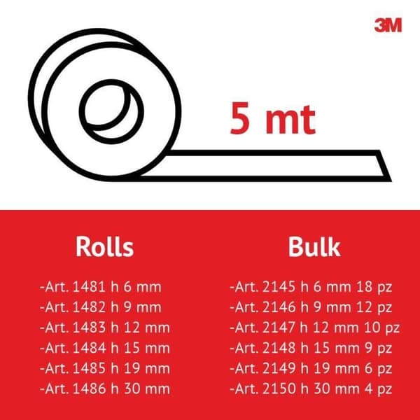 A.F.T. dubbelhäftande tejp Akryl, låda med 9 rullar, 15 mm x 5 mt