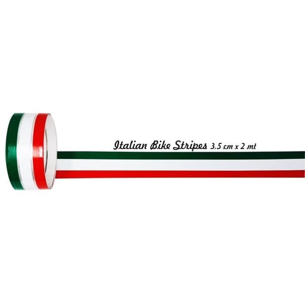 Racing självhäftande tejp för motorcyklar, trippel, Italien flagga, grön vit röd, 35 mm x 2 mt