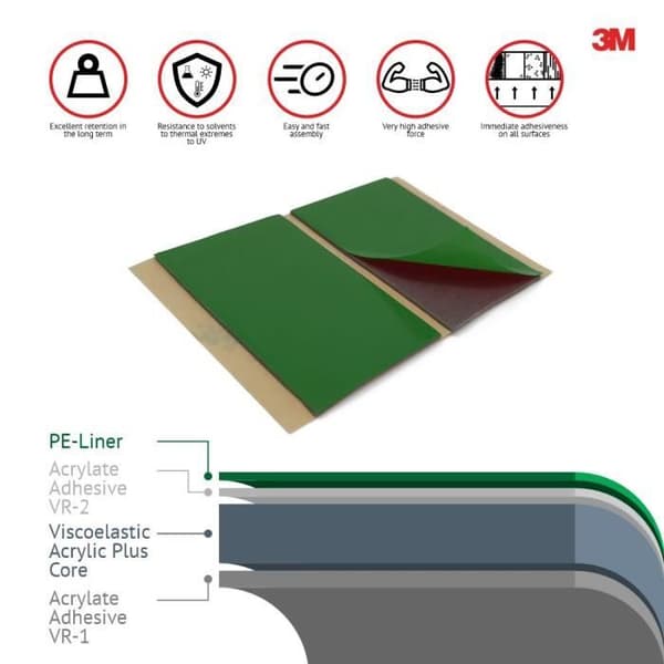 3M A.P.T. dubbelsidiga tejpplattor 1500, 25 x 40 mm, 6 Styck