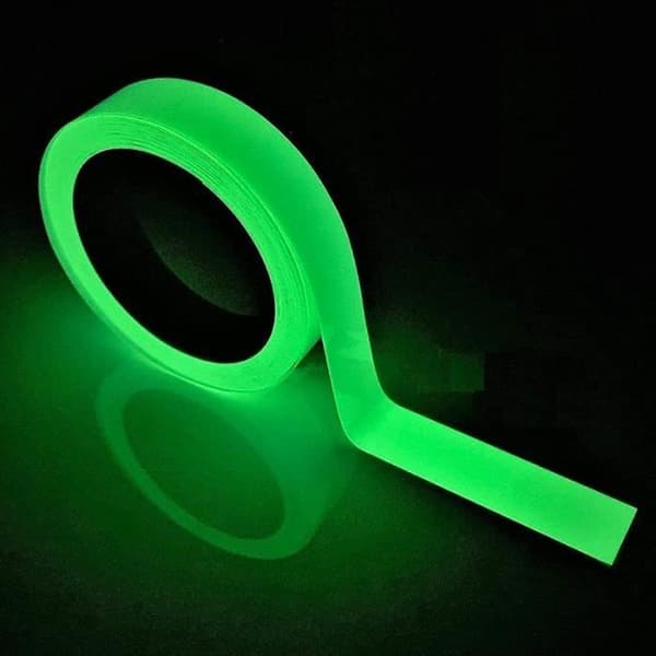 Självhäftande tejp - SHOP-STORY - Säkerhetstejp - Fosforescerande - 2 meter - Fluorescerande grön