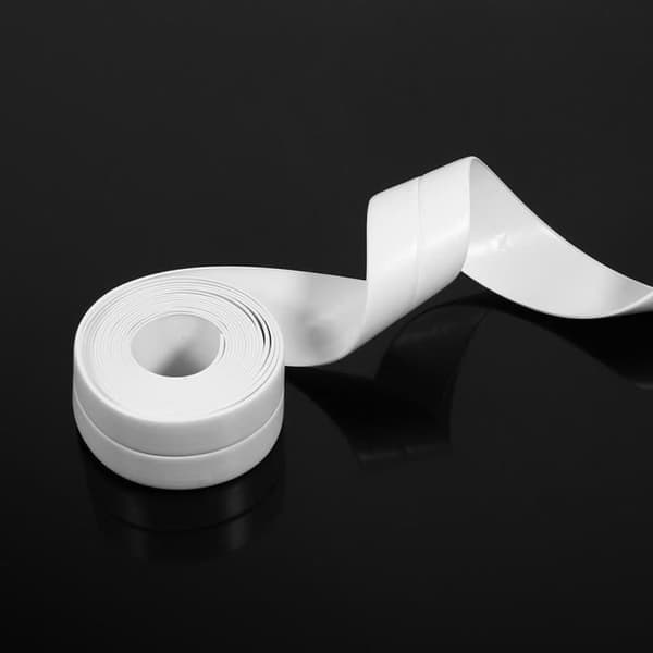 Caulk tätningstejp Självhäftande diskbänkstejp och väggkantsfoglist (vit 38 mm x 3,2 m)