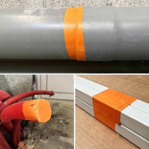 TECPLAST Set med 24 orange PVC tejprullar för bygg, 50 mm x 33 m - Orange byggtejp