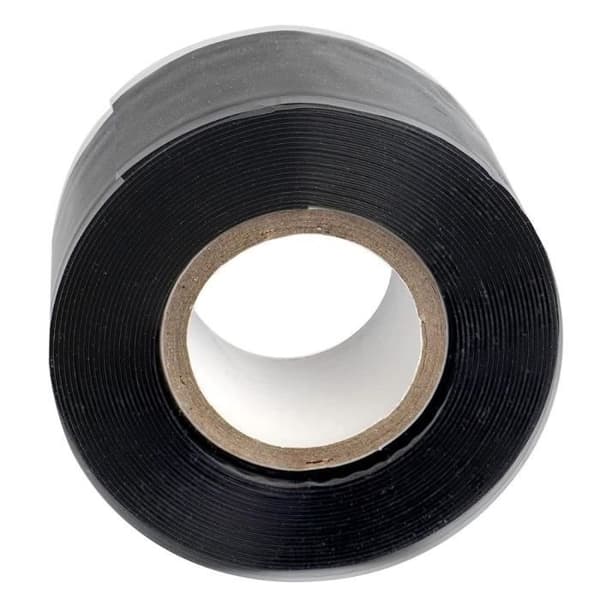 X4 Isolerande och självsamlande silikonreparationstejp, tätar läckor, töjbar och vattentät - Svart - 3m x 25mm