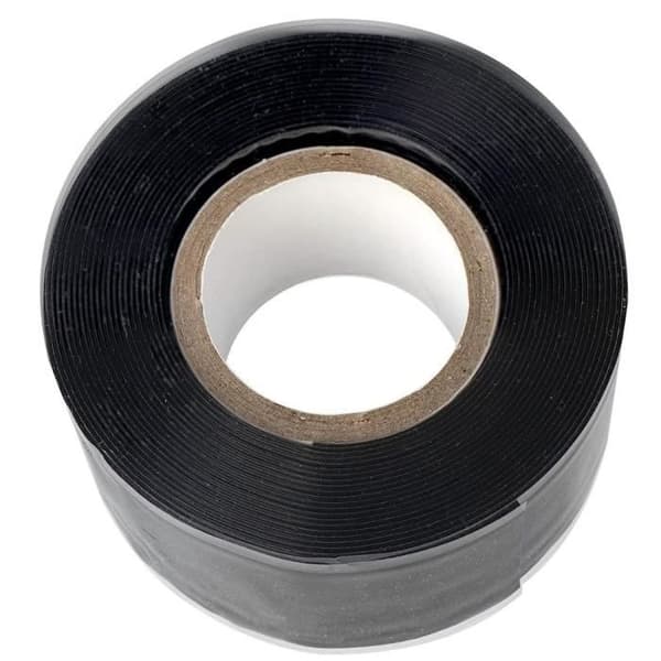 X4 Isolerande och självsamlande silikonreparationstejp, tätar läckor, töjbar och vattentät - Svart - 3m x 25mm