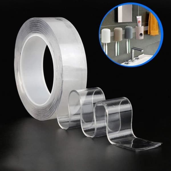 Nanotejp, Nano Magic Tape, Akryl Dubbelhäftande Tejp Fri streak Tvättbar Stark Adsorption För Väggmatta Foto F,309
