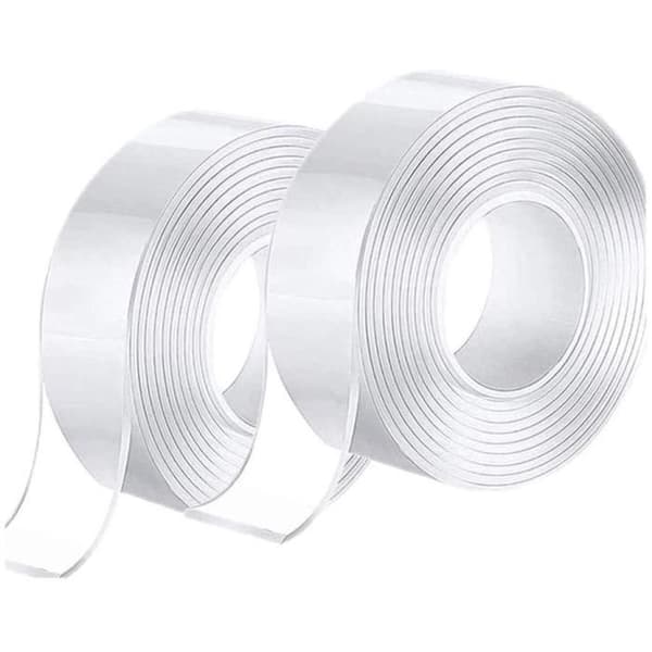 Athemeet 2st Dubbelsidig nanotejp Akryl Streak Tape Tvättbar Fri Adsorption Stark för väggmattfixering Pho,385