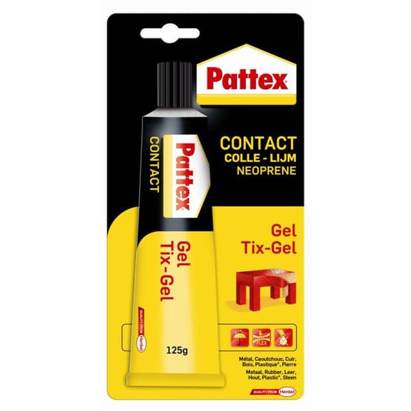 Kontaktlim - PATTEX - Gelblister 125gr - Flödar inte - Multimaterial - Svår limning