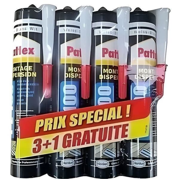 Pattex fixeringslim pl100 set med 3 patroner + 1 gratis