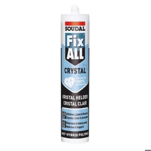 Självhäftande spackel - SOUDAL - FIX ALL CRYSTAL - 290 ml - 100% transparent - UV-beständig