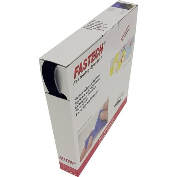 Kardborreband - FASTECH - B20-SKL-H-999925 - 25 m x 20 mm - Svart - Multifunktionell