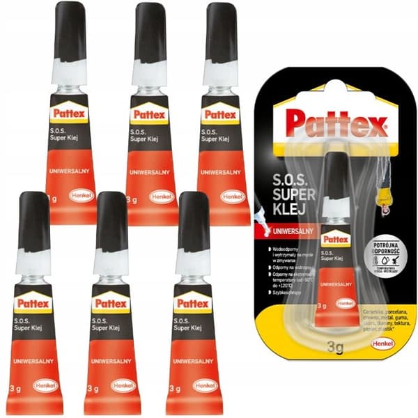 6x Pattex S.O.S. Multipurpose Instant Glue 3g