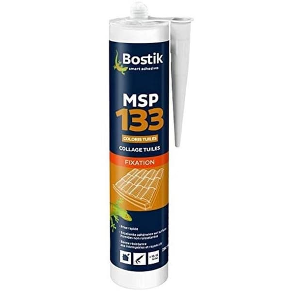 BOSTIK MSP 133 Special Kakelfixeringsspackel för kanal- och silikonplattor - Snabbfixering - Kakelfärg - 290 ml patron