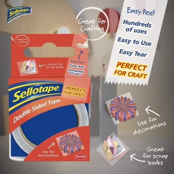 Sellotape dubbelhäftande tejp 25 mm x 33 m - 1447052