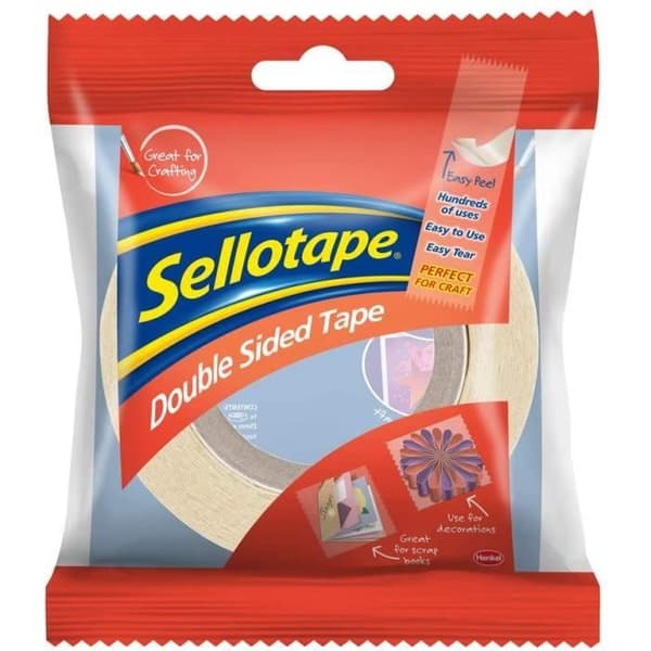 Sellotape dubbelhäftande tejp 25 mm x 33 m - 1447052