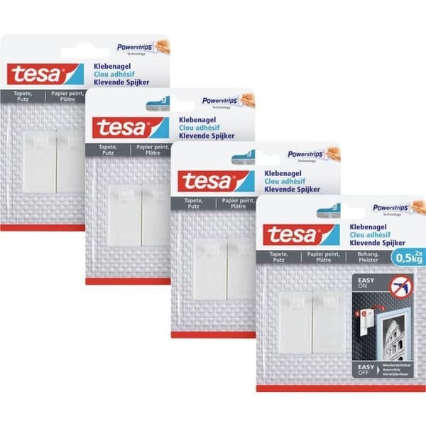 Klibbande - TESA - 77772 - Vit - Klistergel - 8 stycken