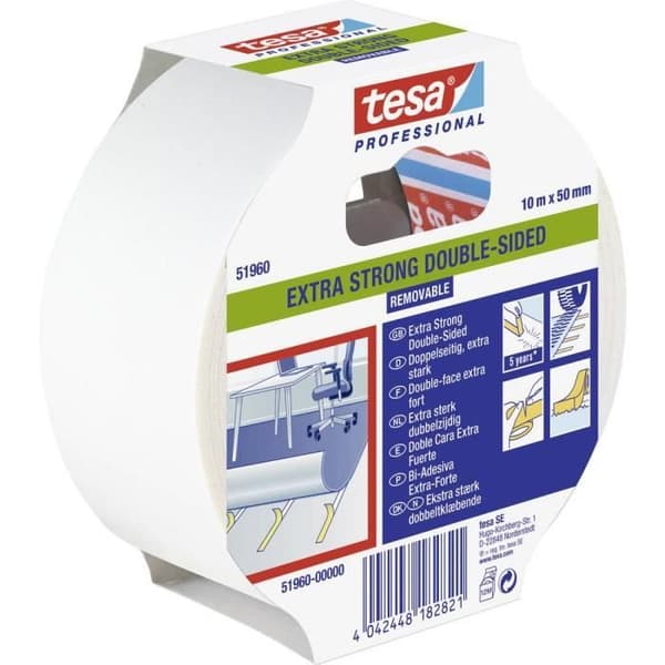 tesa EXTRA STARK 51960-00000-11 tesa® Professionell läggningstejp Genomskinlig (L x B) 10 m x 50 mm 1 st.