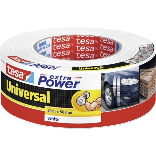tesa® extra Power tejp tesa 56389-00002-06 vit (L x B) 50 m x 50 mm gummi