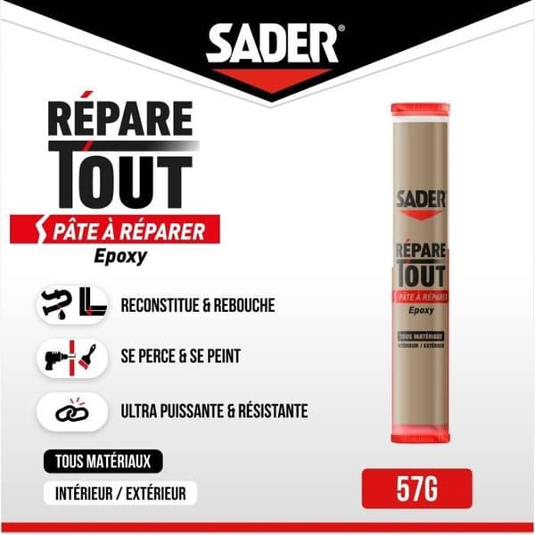 SADER Répare tout tvåkomponents reparationspasta 57g